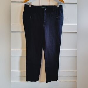 Lauren Ralph Lauren Women's Black Flat Front Straight Leg Pants | Sz 8